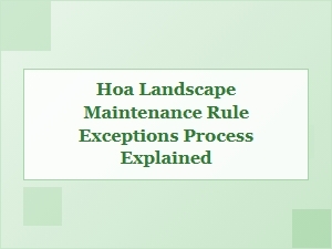 Understanding Hoa Landscape Maintenance Rule Exceptions